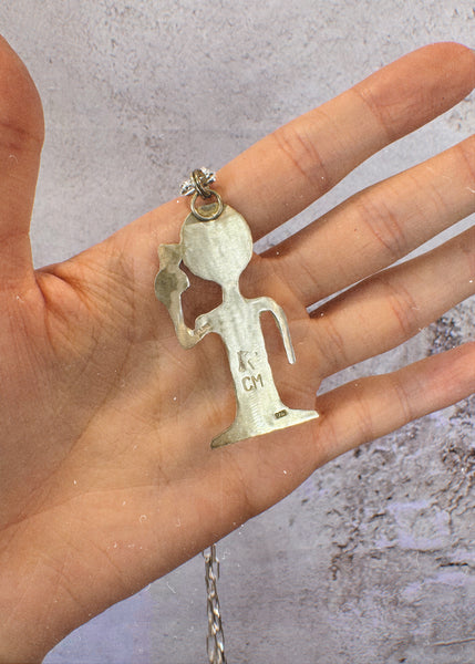 925 Sterling Silver Alien Necklace