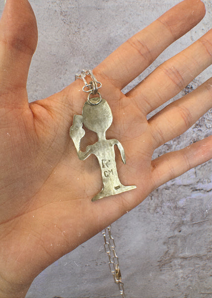 925 Sterling Silver Alien Necklace