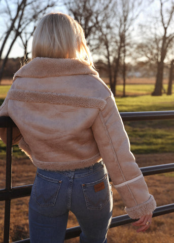 Faux Suede Fur Lined Coat