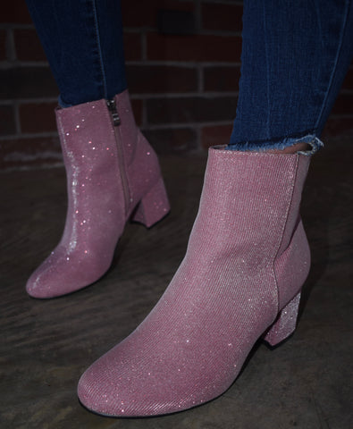 Shimmer pink booties