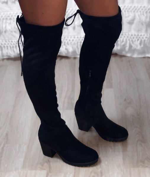 Black Knee High Boots