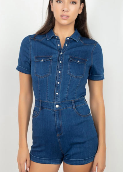 Denim Romper