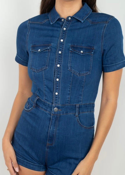 Denim Romper