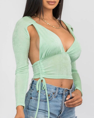 Cut Out Crop Top (Lime, Orange)