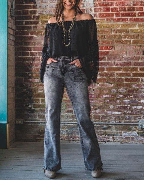 Dark Wash Wide Leg Jeans