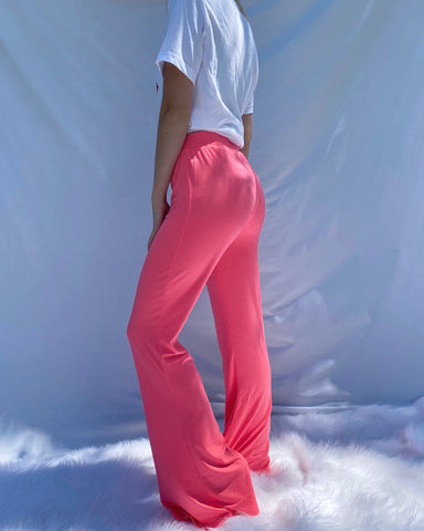 Neon Pink Flare Pants