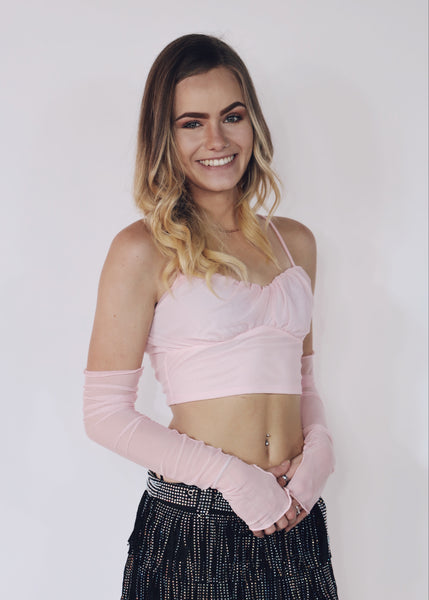 Pink Crop with Detached Sleeves