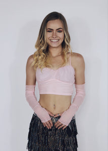 Pink Crop with Detached Sleeves