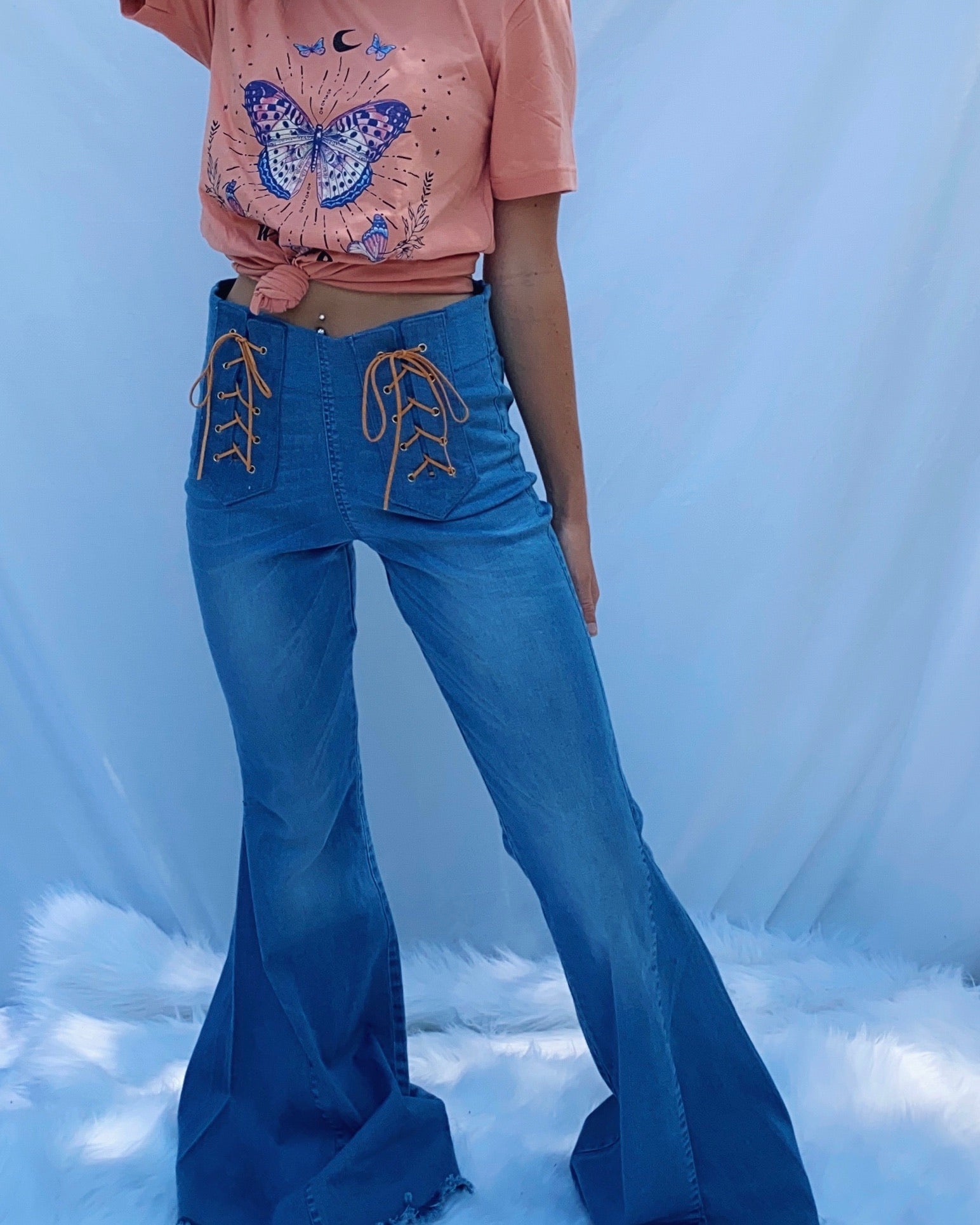 Lace Up Judith March Bell Bottoms