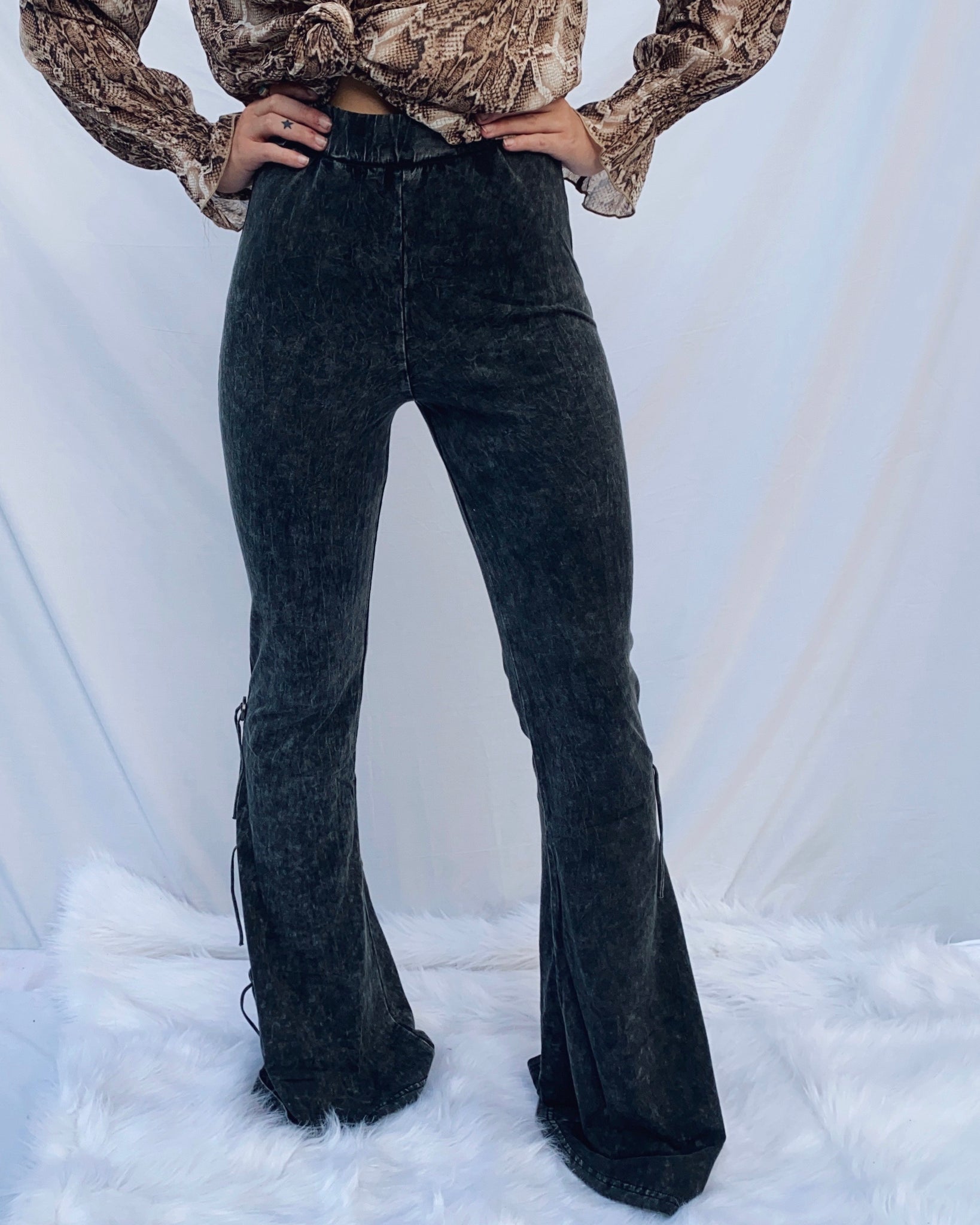 High Rise Flare Bottoms w/ Fringe