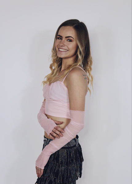 Pink Crop with Detached Sleeves